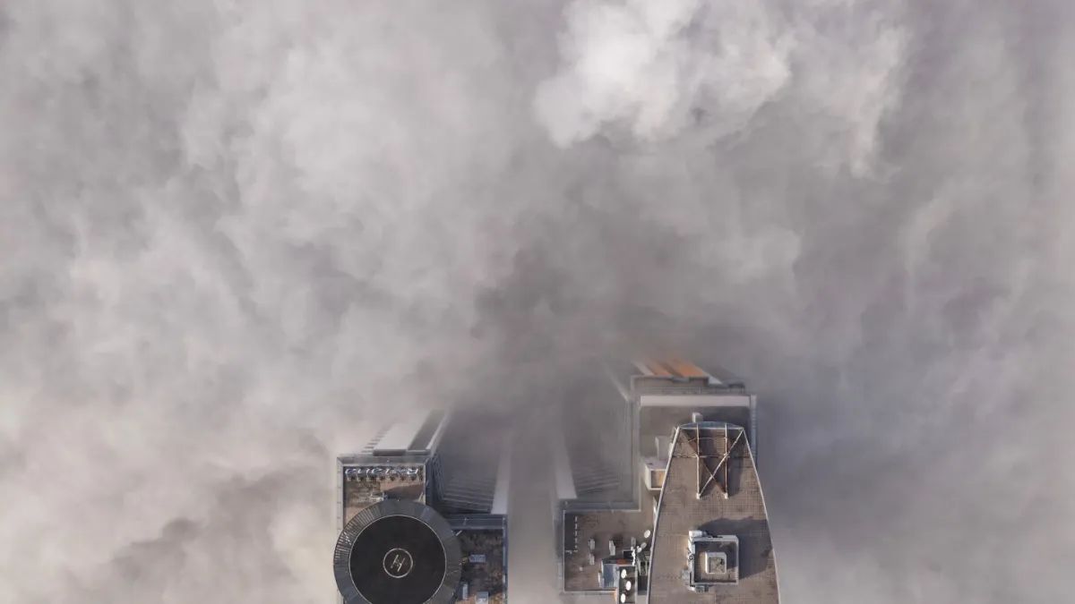 به مدارس گفته شد که کودکان را در داخل نگه دارند زیرا مه آلوده پایتخت بوسنی را فرا گرفته است