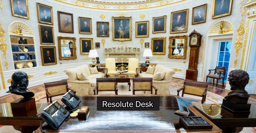 A 3-D Look Inside Trump’s Revamped Oval Office