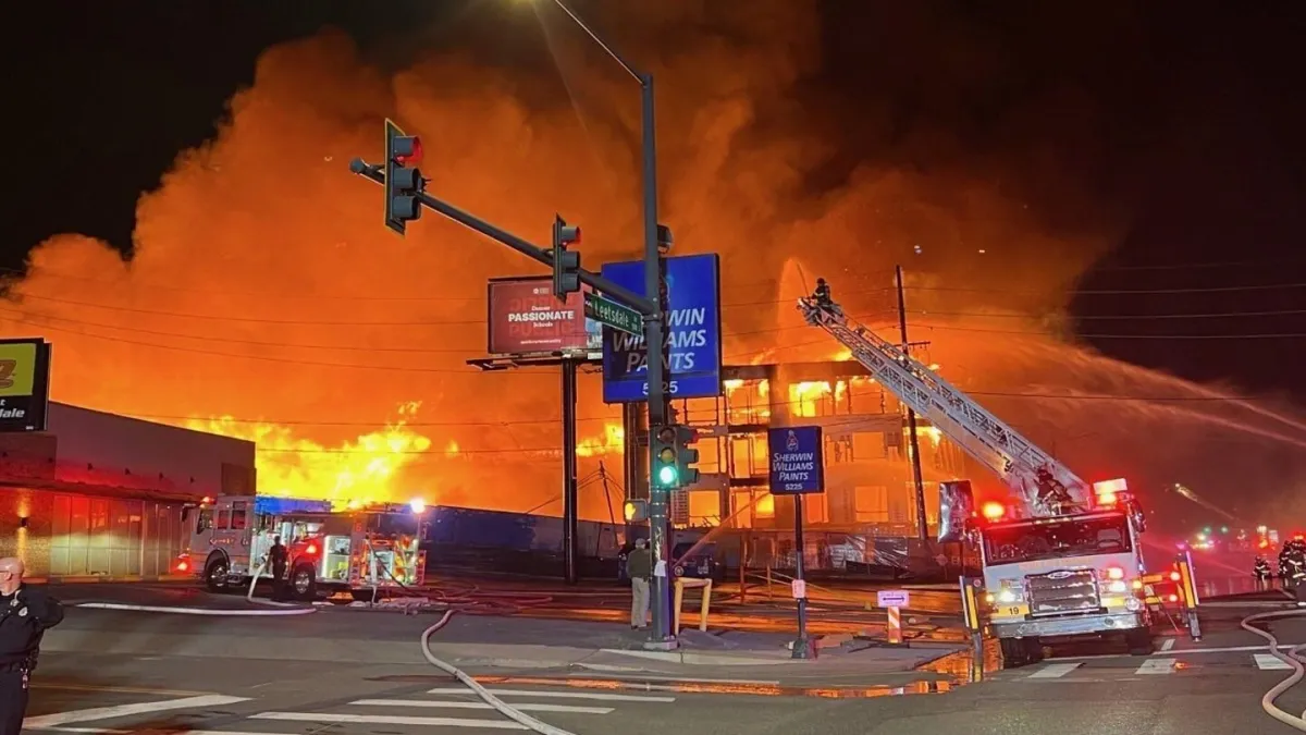 Firefighters battle major blaze at Denver apartment complex under construction
